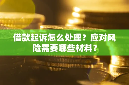 济南借款起诉怎么处理？应对风险需要哪些材料？