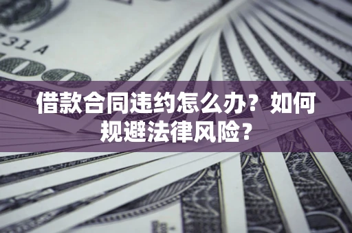 济南借款合同违约怎么办？如何规避法律风险？